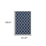 Blue and Ivory Indoor Outdoor Area Rug - Homeroots - Flyclothing LLC