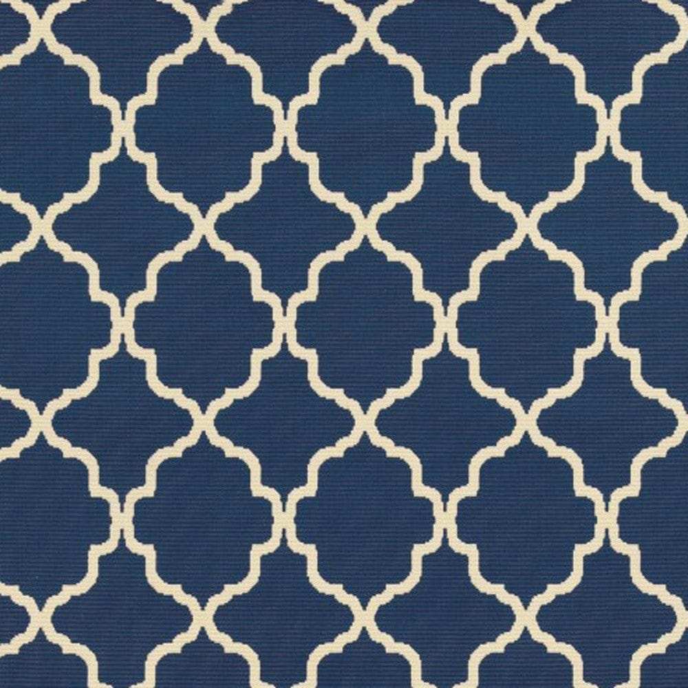 Blue and Ivory Indoor Outdoor Area Rug - Homeroots - Flyclothing LLC