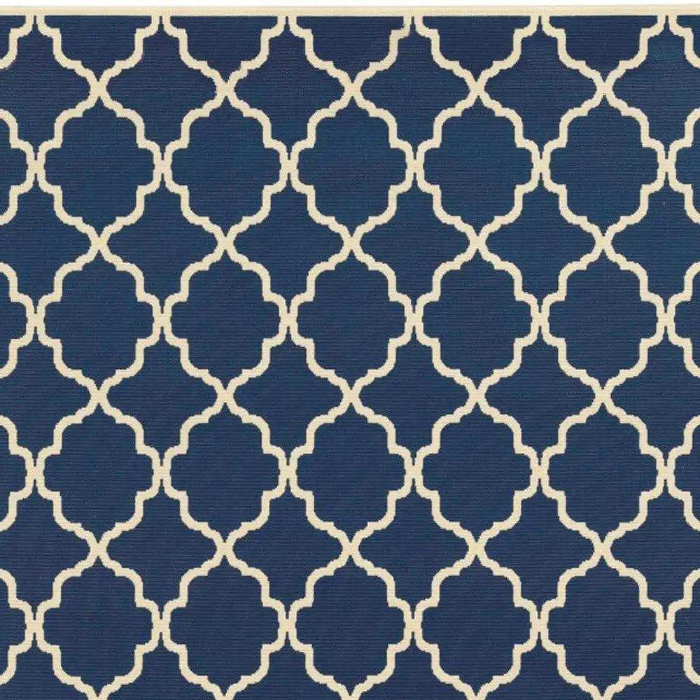 Blue and Ivory Indoor Outdoor Area Rug - Homeroots - Flyclothing LLC