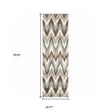 2' X 8' Gray And Taupe Ikat Pattern Runner Rug - Homeroots - Flyclothing LLC