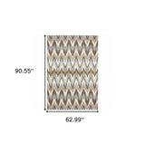 5' X 8' Gray And Taupe Ikat Pattern Area Rug - Homeroots - Flyclothing LLC