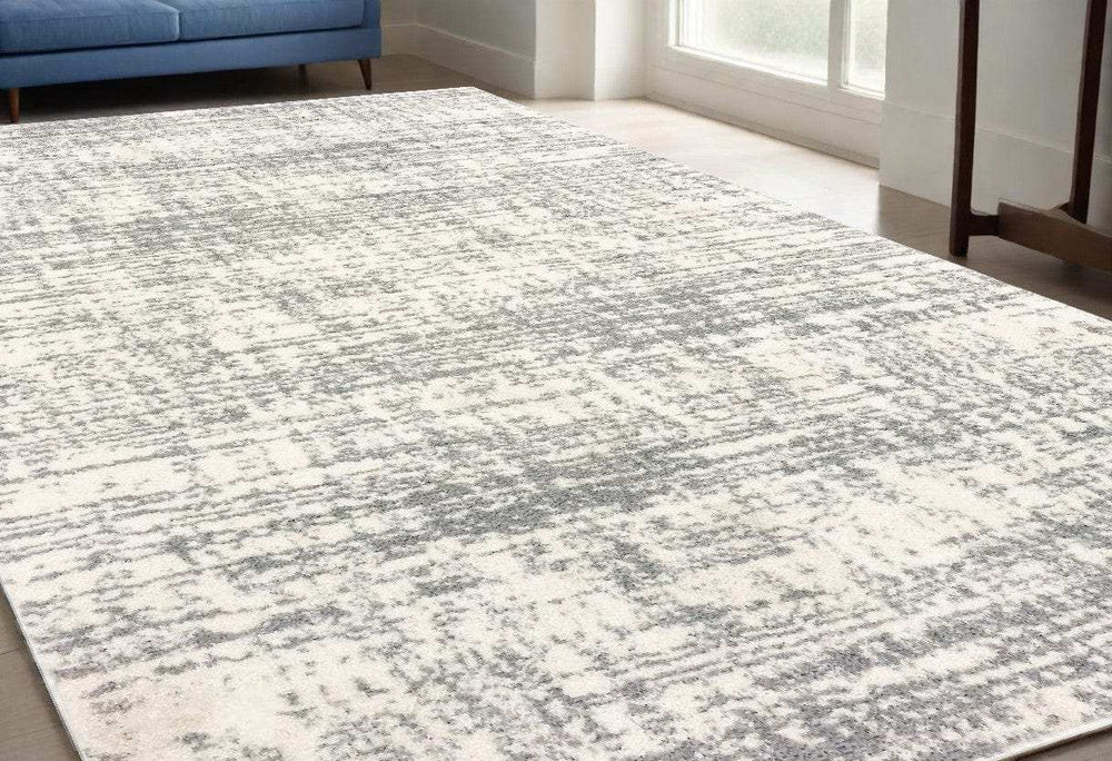 5' X 8' Ivory And Gray Abstract Strokes Area Rug - Homeroots - Flyclothing LLC