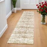 2' X 8' Ivory And Gray Abstract Strokes Runner Rug - Homeroots - Flyclothing LLC