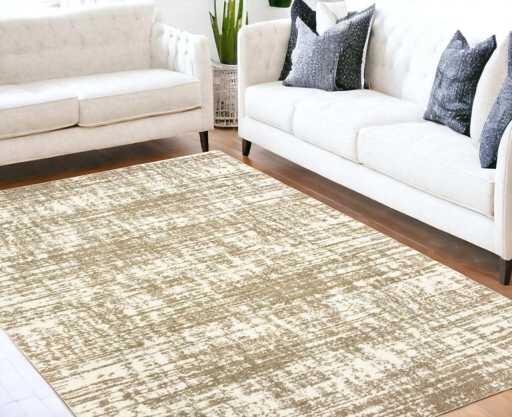 5' X 8' Ivory And Gray Abstract Strokes Area Rug - Homeroots - Flyclothing LLC