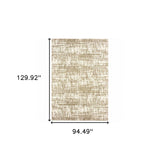 8' X 11' Ivory And Gray Abstract Strokes Area Rug - Homeroots - Flyclothing LLC
