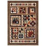 8' X 10' Brown And Red Ikat Patchwork Area Rug - Homeroots - Flyclothing LLC