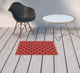 2' X 3' Red and Ivory Indoor Outdoor Area Rug - Homeroots - Flyclothing LLC