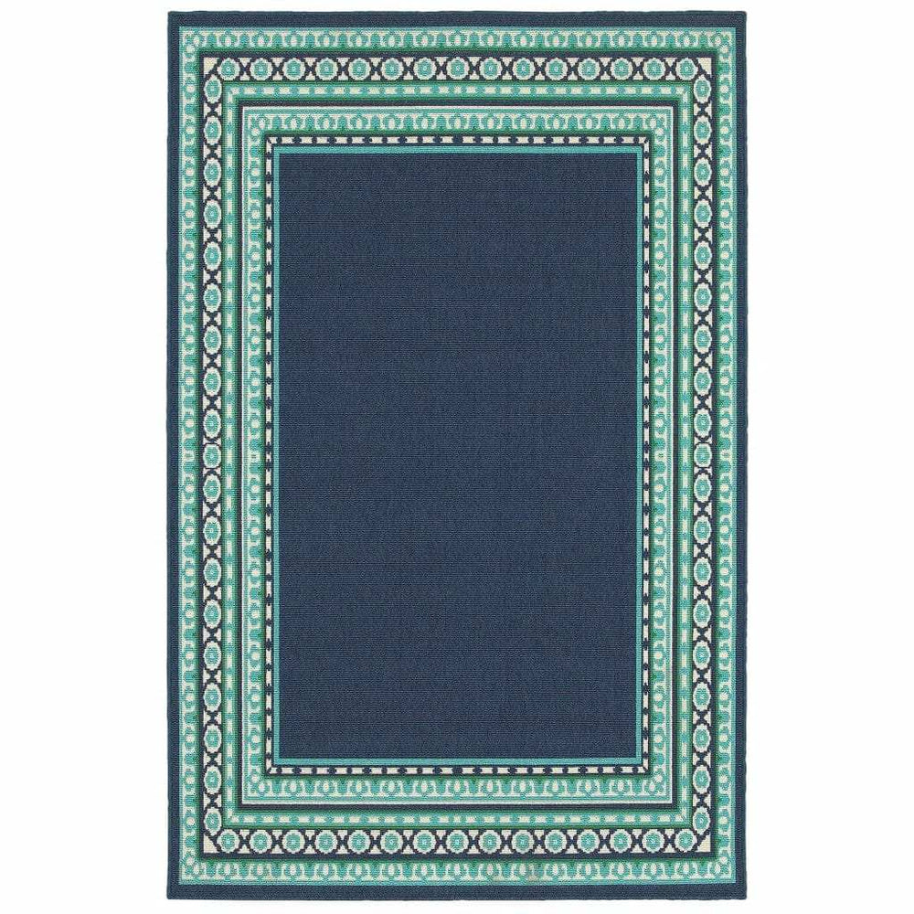 2' X 3' Blue and Green Indoor Outdoor Area Rug - Homeroots - Flyclothing LLC