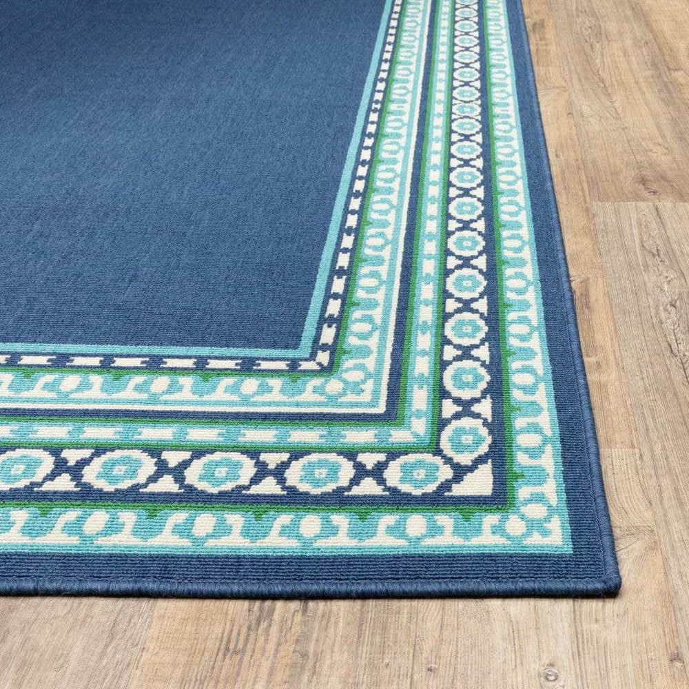 2' X 3' Blue and Green Indoor Outdoor Area Rug - Homeroots - Flyclothing LLC