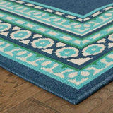 2' X 3' Blue and Green Indoor Outdoor Area Rug - Homeroots - Flyclothing LLC