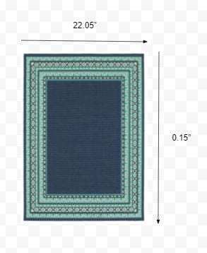 2' X 3' Blue and Green Indoor Outdoor Area Rug - Homeroots - Flyclothing LLC