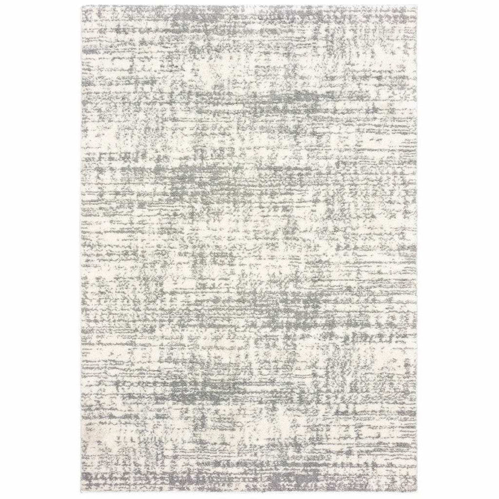 2' X 3' Gray and Ivory Shag Power Loom Area Rug - Homeroots - Flyclothing LLC