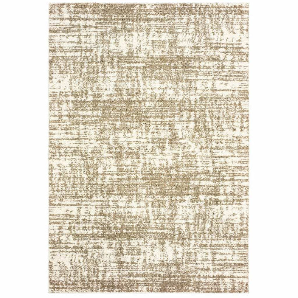 2' X 3' Ivory And Gray Abstract Strokes Scatter Rug - Homeroots - Flyclothing LLC