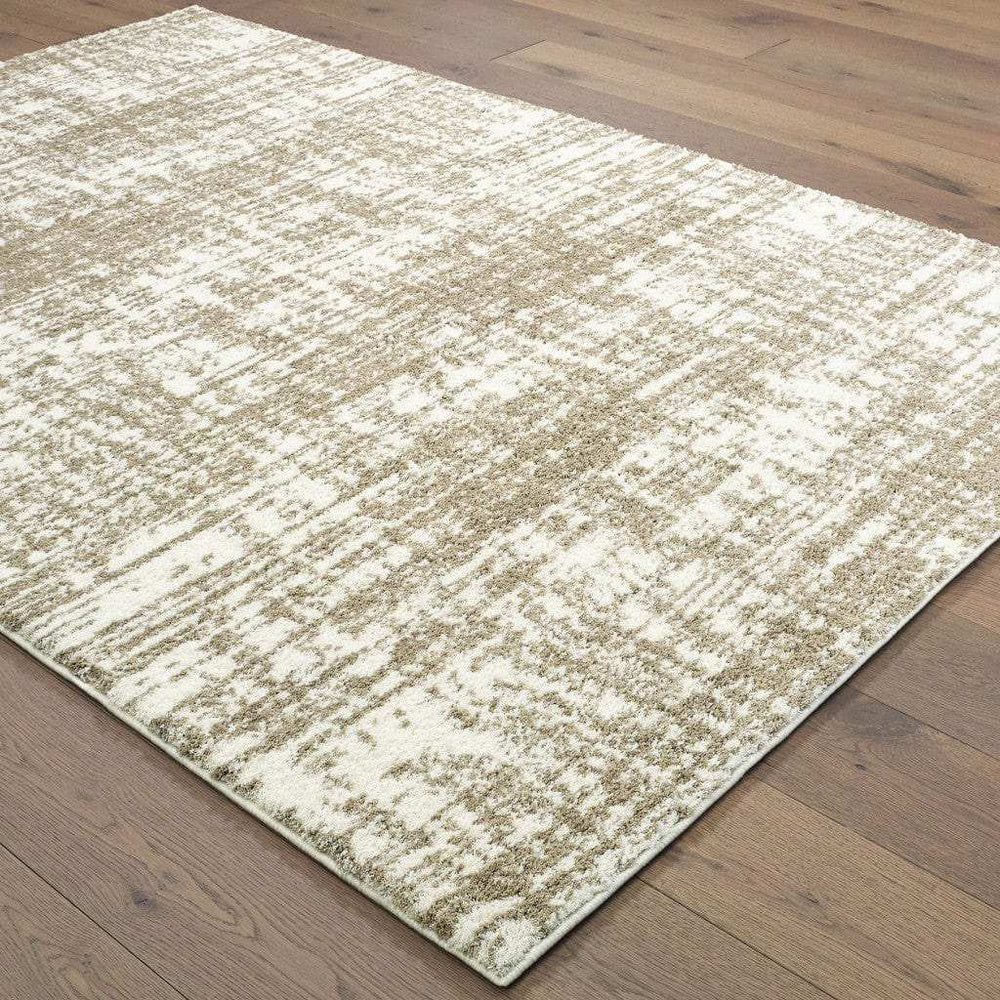 2' X 3' Ivory And Gray Abstract Strokes Scatter Rug - Homeroots - Flyclothing LLC