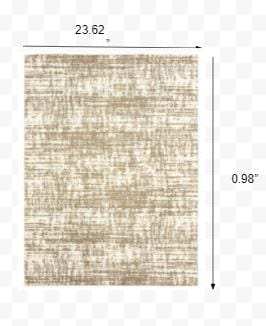 2' X 3' Ivory And Gray Abstract Strokes Scatter Rug - Homeroots - Flyclothing LLC