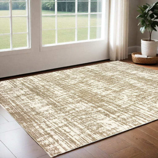 2' X 3' Ivory And Gray Abstract Strokes Scatter Rug - Homeroots - Flyclothing LLC