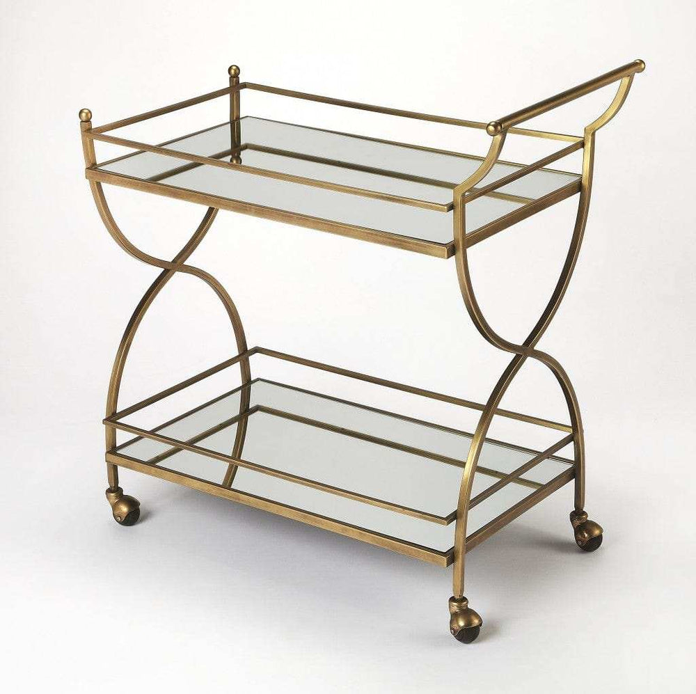 Antique Gold Bar Cart - Homeroots - Flyclothing LLC