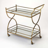 Antique Gold Bar Cart - Homeroots - Flyclothing LLC