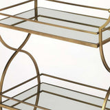 Antique Gold Bar Cart - Homeroots - Flyclothing LLC