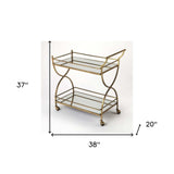 Antique Gold Bar Cart - Homeroots - Flyclothing LLC