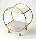 Modern Gold And White Marble Rolling Server - Homeroots - Flyclothing LLC