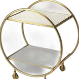 Modern Gold And White Marble Rolling Server - Homeroots - Flyclothing LLC