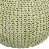 19" Green Round Pouf Ottoman - Homeroots