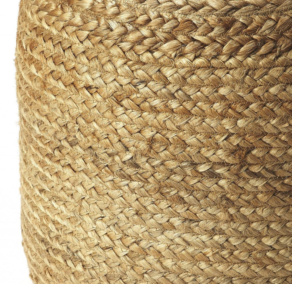 16" Jute Round Pouf Ottoman - Homeroots