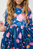 Poppies 3/4 Sleeve Pocket Twirl Dress - Mila & Rose ® - Flyclothing LLC