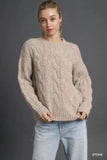 Umgee Cable Knit Cozy Sweater - Trendsi - Flyclothing LLC