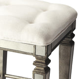 30" White And Silver Backless Counter Height Bar Chair - Homeroots - Flyclothing LLC