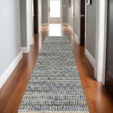3' X 8' Blue And Gray Ogee Runner Rug - Homeroots - Flyclothing LLC