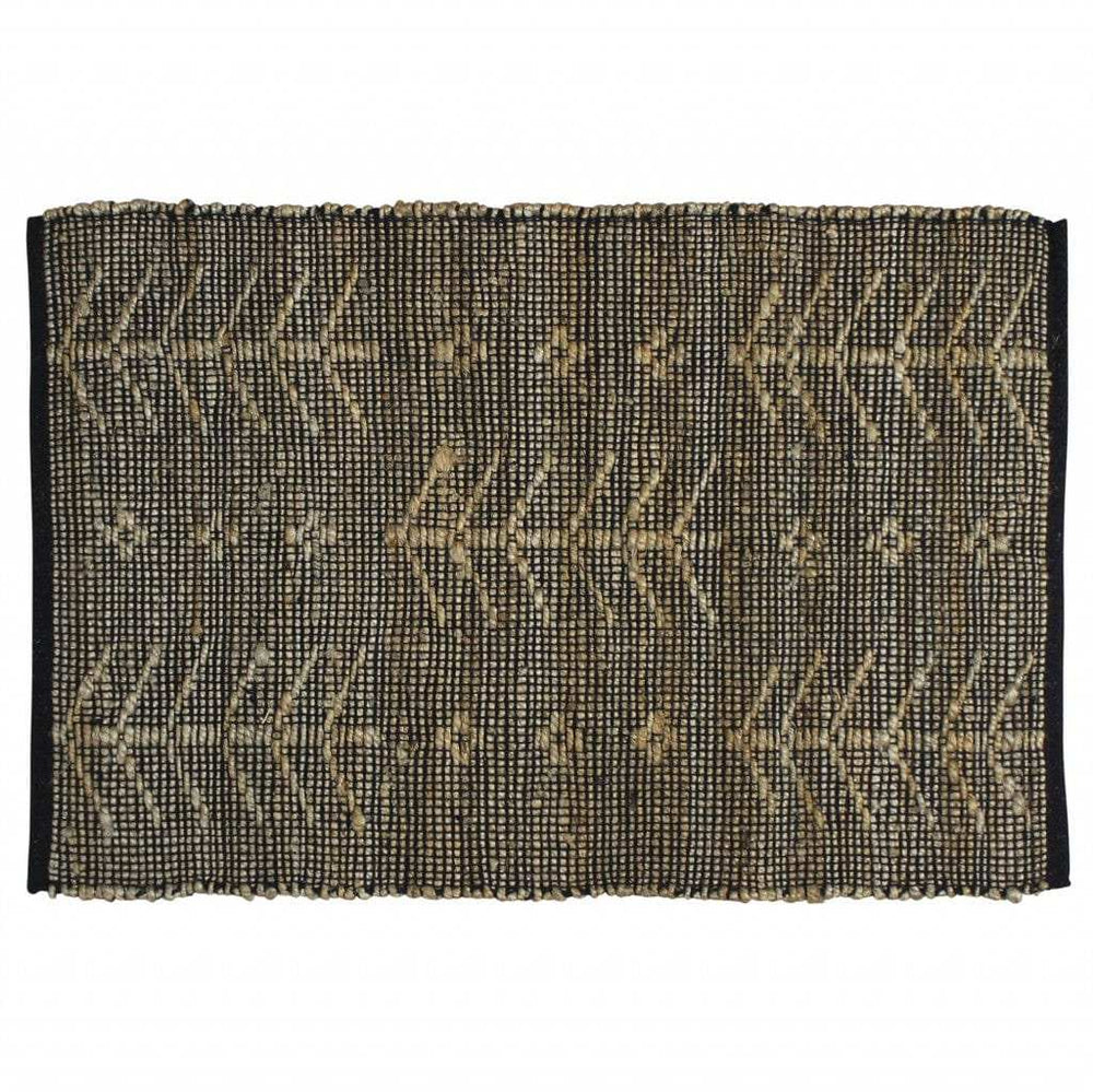 2' X 3' Black Distressed Tribal Scatter Rug - Homeroots - Flyclothing LLC