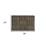 2' X 3' Black Distressed Tribal Scatter Rug - Homeroots - Flyclothing LLC