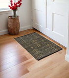 2' X 3' Black Distressed Tribal Scatter Rug - Homeroots - Flyclothing LLC
