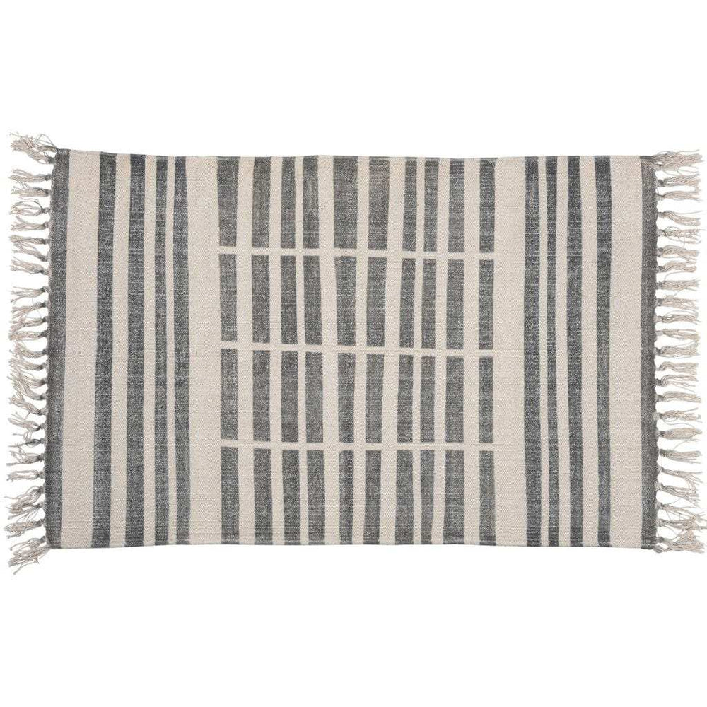 2' X 3' Gray And Cream Broken Stripes Scatter Rug - Homeroots - Flyclothing LLC