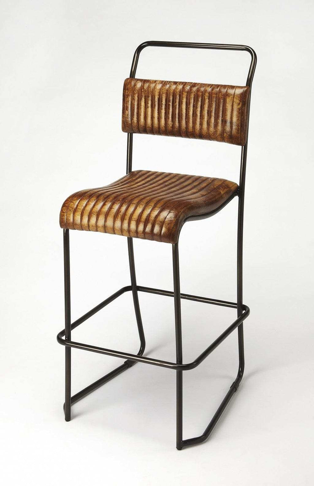 Brown And Black Iron Bar Chair - Homeroots - Flyclothing LLC