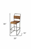 Brown And Black Iron Bar Chair - Homeroots - Flyclothing LLC