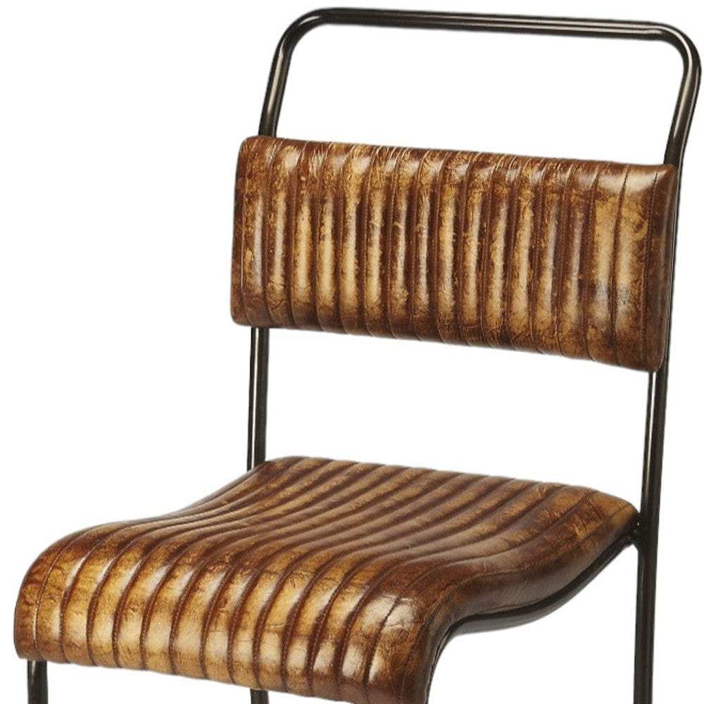 Brown And Black Iron Bar Chair - Homeroots - Flyclothing LLC