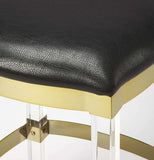 Black And Clear Stainless Steel And Steel Backless Counter Height Bar Chair - Homeroots - Flyclothing LLC