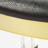 Black And Clear Stainless Steel And Steel Backless Counter Height Bar Chair - Homeroots - Flyclothing LLC