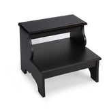 18" Dark Brown Wood Step Stool - Homeroots - Flyclothing LLC