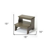 Handcrafted Silver Satin Step Stool - Homeroots - Flyclothing LLC
