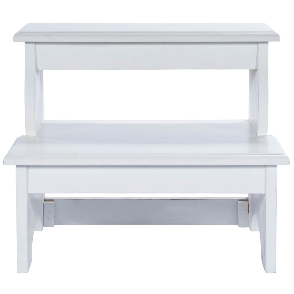 18" White Wood Step Stool - Homeroots - Flyclothing LLC