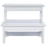 18" White Wood Step Stool - Homeroots - Flyclothing LLC