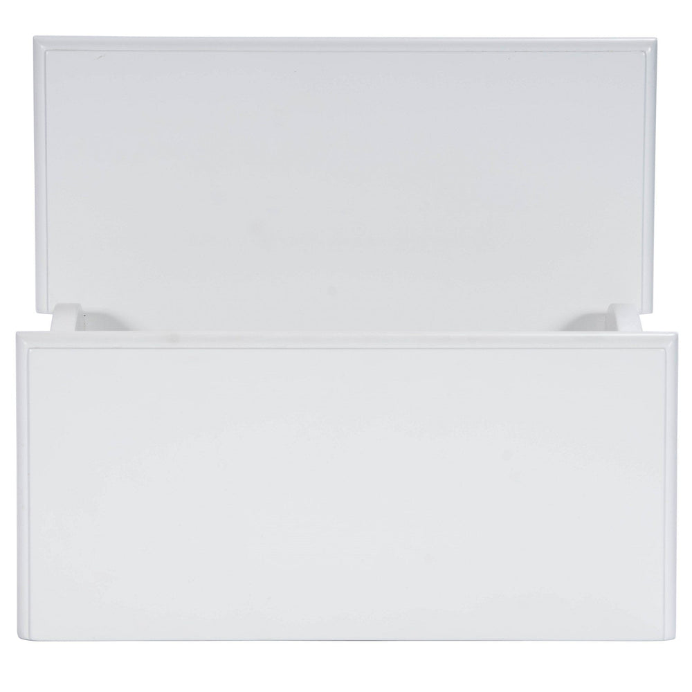 18" White Wood Step Stool - Homeroots - Flyclothing LLC