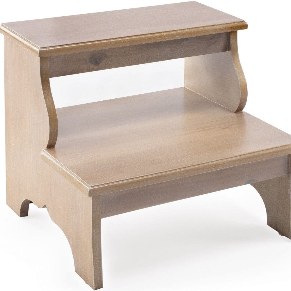 15" Natural Manufactured Wood Backless Bar Chair - Homeroots - Flyclothing LLC