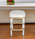 24" White And Clear Acrylic Backless Counter Height Bar Chair - Homeroots
