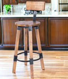 28" Brown And Natural Iron Bar Chair - Homeroots - Flyclothing LLC