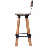 28" Brown And Natural Iron Bar Chair - Homeroots - Flyclothing LLC